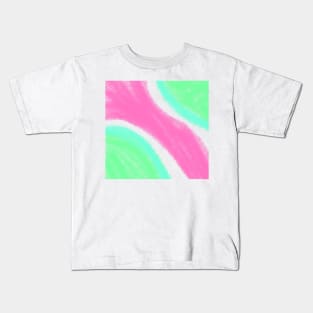 Pink green watercolor art design Kids T-Shirt